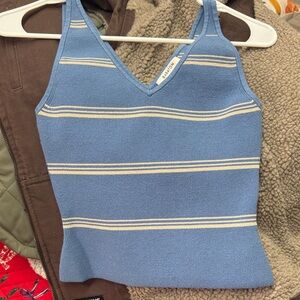 Blue and White Striped Women’s Top Aritzia Babaton